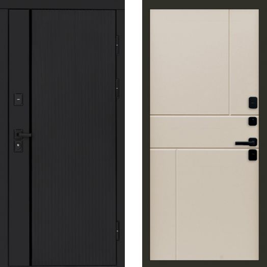 Входная дверь Termo-door Урбан Black - Горизонт Слоновая кость
