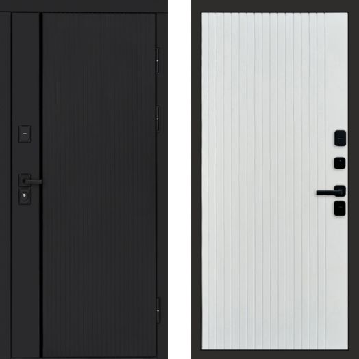 Входная дверь Termo-door Урбан Black - FLAT Белый софт