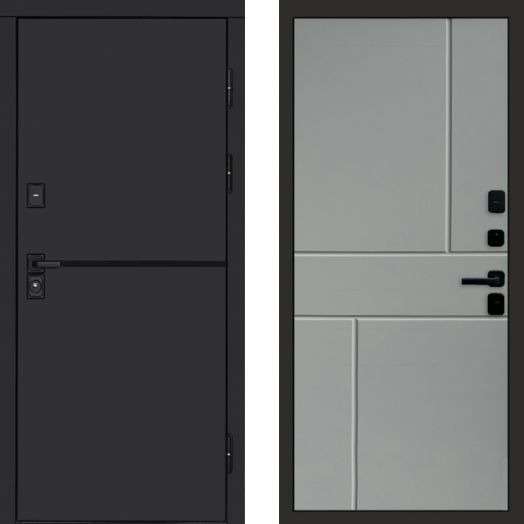 Входная дверь Termo-door Тренд Black - Горизонт Грей софт