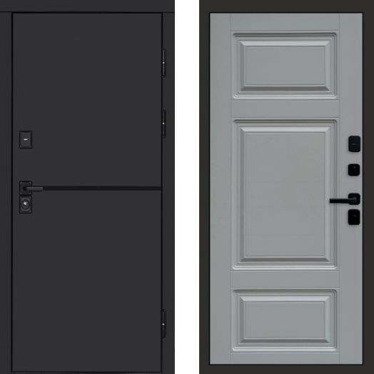 Входная дверь Termo-door Тренд Black - Лион Грей софт