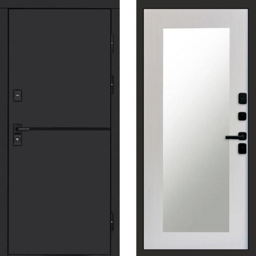 Входная дверь Termo-door Тренд Black - Зеркало триумф Лиственница