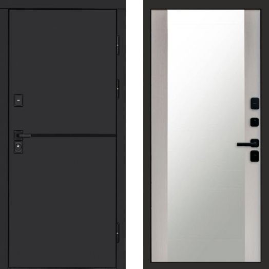 Входная дверь Termo-door Тренд Black - Зеркало Лиственница