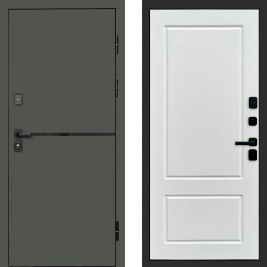 Входная дверь Termo-door Тренд Грин - Марсель Белый софт