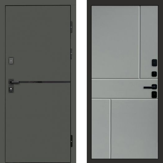 Входная дверь Termo-door Тренд Грин - Горизонт Грей софт