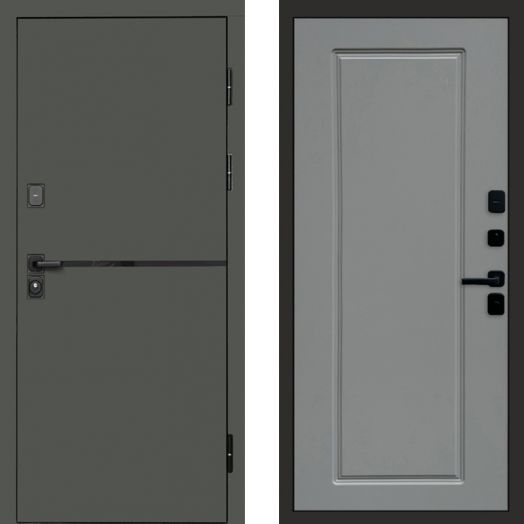 Входная дверь Termo-door Тренд Грин - Гранд Грей софт