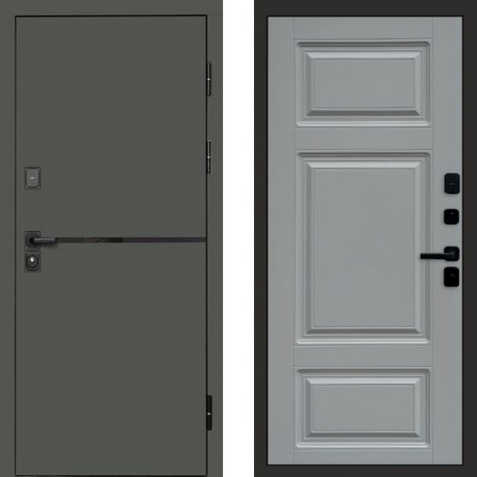 Входная дверь Termo-door Тренд Грин - Лион Грей софт
