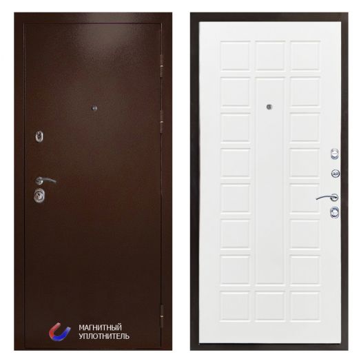 Входная дверь Termo-door Техно Медь - Престиж Белое дерево