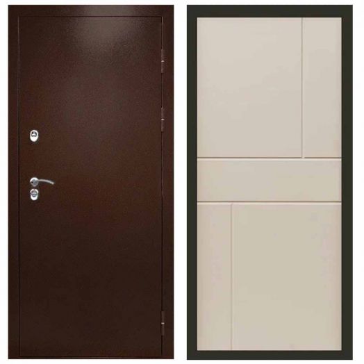 Входная дверь Termo-door Техно Медь - Горизонт Слоновая кость