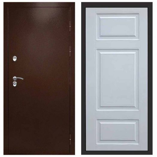 Входная дверь Termo-door Техно Медь - Лион Белый софт