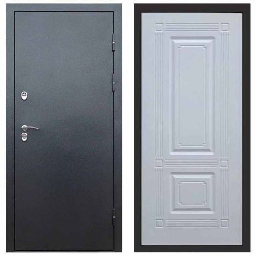 Входная дверь Termo-door Техно Графит - Мадрид Белый софт