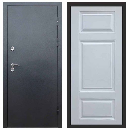 Входная дверь Termo-door Техно Графит - Лион Белый софт