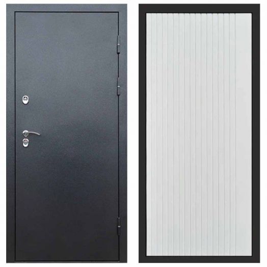 Входная дверь Termo-door Техно Графит - FLAT Белый софт