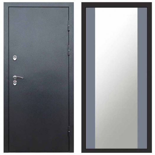Входная дверь Termo-door Техно Графит - Зеркало Грей софт