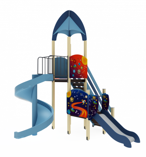 Детский игровой комплекс Космопорт  Горка 2000, 750 4150х3890х4680
