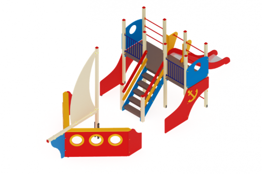 Детский игровой комплекс Парусник Горка 1200 8490х2960х3500