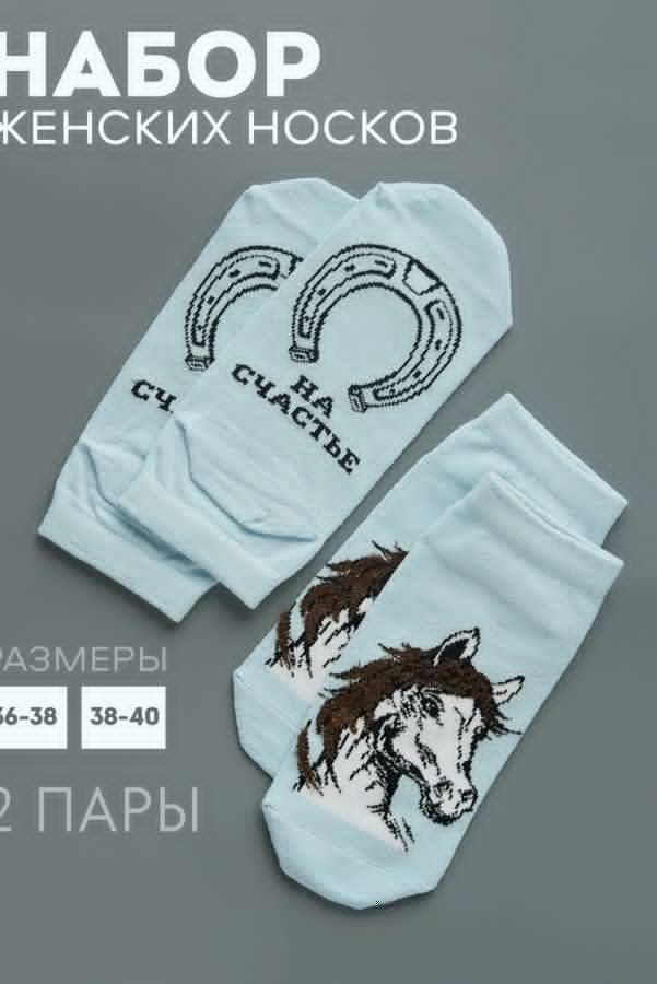 Носки женские Подкова набор 2 пары [голубой]