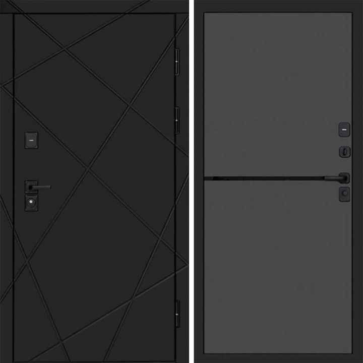 Входная дверь Termo-door Лучи Black - Нео Графит