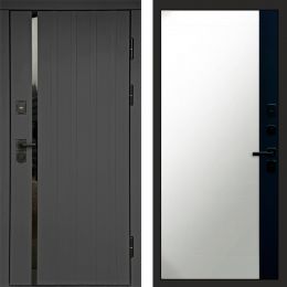 Входная дверь Termo-door Роял Графит - Широкое Зеркало Фацет Черный кварц
