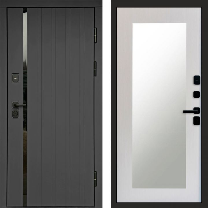 Входная дверь Termo-door Роял Графит - Зеркало триумф Лиственница