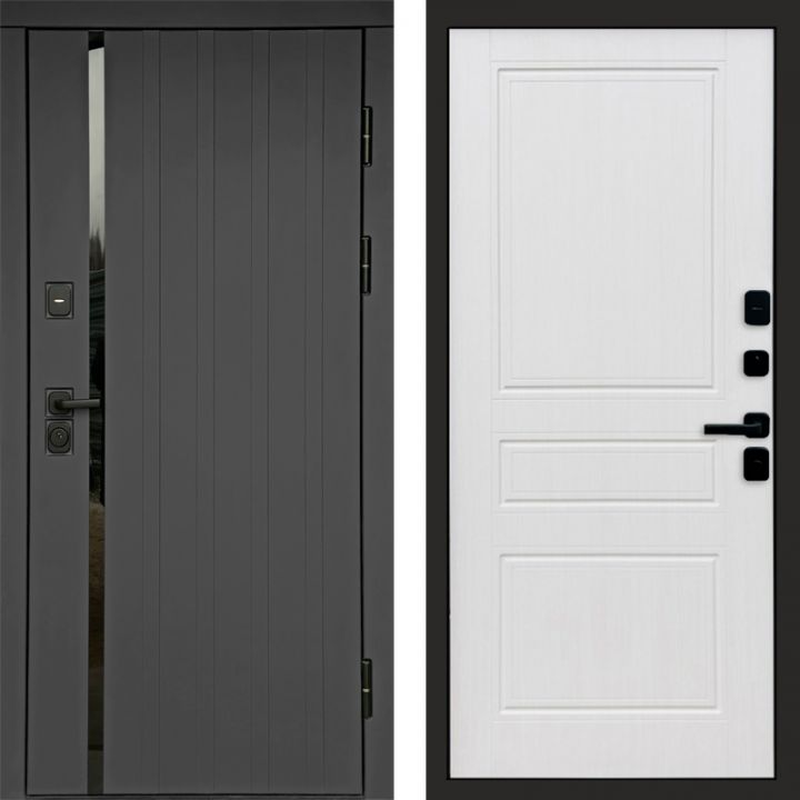 Входная дверь Termo-door Роял Графит - Классика Белое дерево