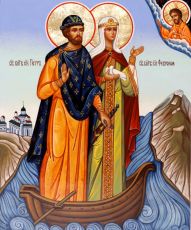 Икона Петр и Феврония Муромские Святые (UV-печать)(10398) Икона Петр и Феврония Муромские Святые (UV-печать)(10398)