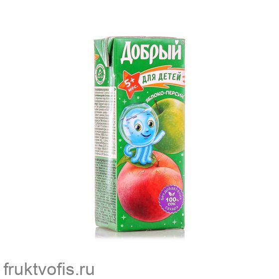 Сок «Добрый» Яблоко/Персик 0,2л