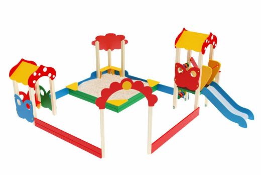 Песочный дворик полянка с горкой 4060х4030х2720