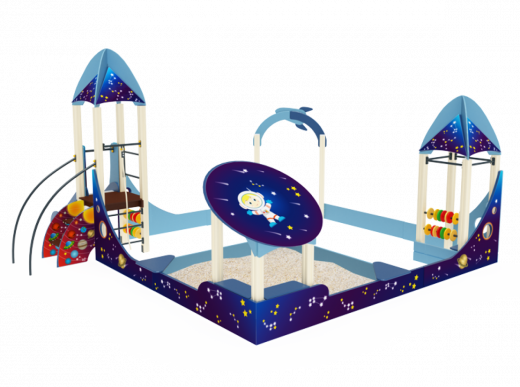 Песочный дворик Ягодка с горкой 4960х5360х3150