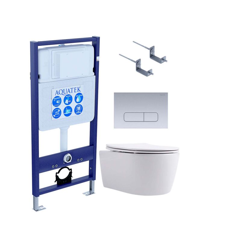 Комплект инсталляции с  подвесным унитазом и клавишей Aquatek SET AQUATEK ЕВРОПА cmp014