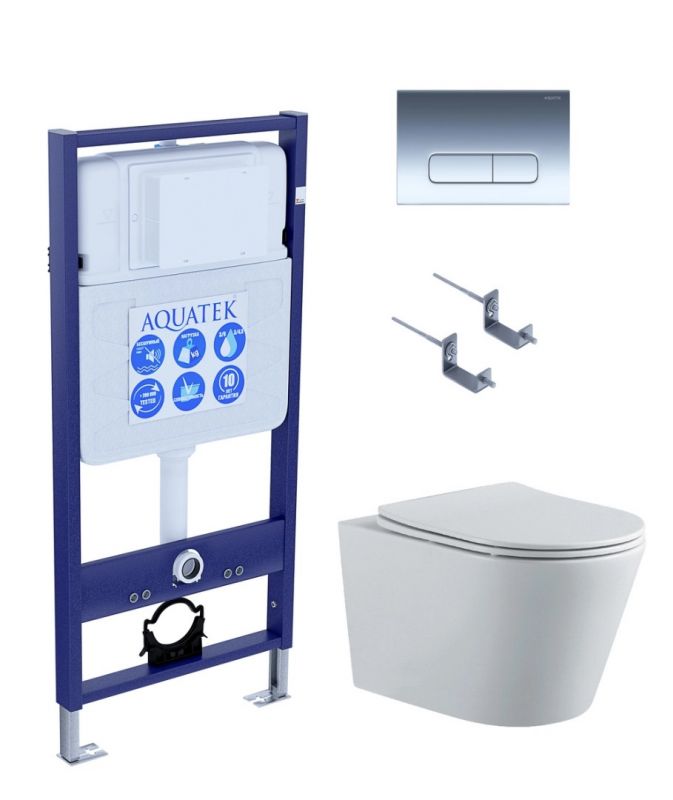 Комплект инсталляции с  подвесным унитазом и клавишей Aquatek SET AQUATEK ВЕГА-1905-016