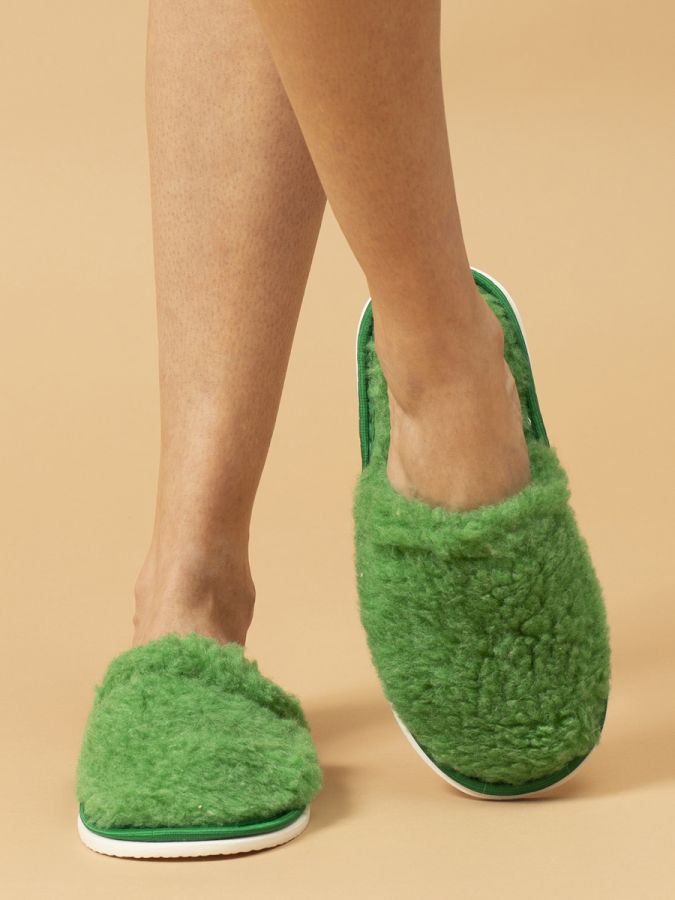 Тапочки домашние меховые С-6НШ/Тверьж-МР [изумруд]