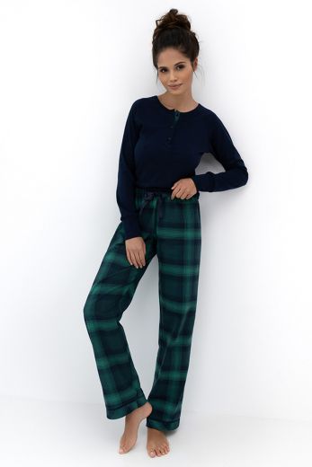 Комплект домашней одежды женский SENSIS Cassandra, лонгслив, брюки, темно-синий