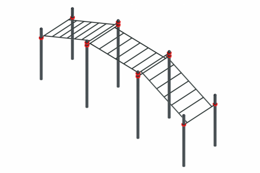 Воркаут комплекс 35  (89) с наклонными рукоходами (89) 6020х1500х2600