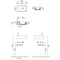 Раковина Catalano Premium 220411022 40x23 см с 1 отверстием цвет черный матовый схема 2