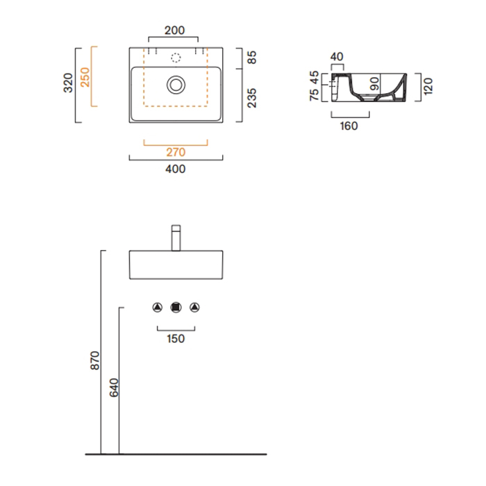 Раковина Catalano Premium 220421021 40x32 см с 1 отверстием цвет белый матовый ФОТО