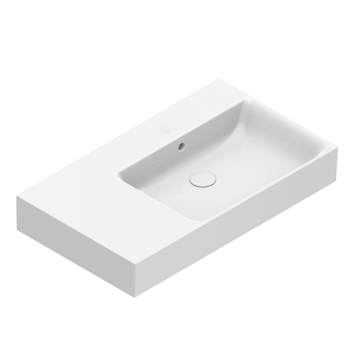 Изображение Раковина Catalano Premium 220830001 80x47 см чаша справа без отверстий цвет белый глянцевый