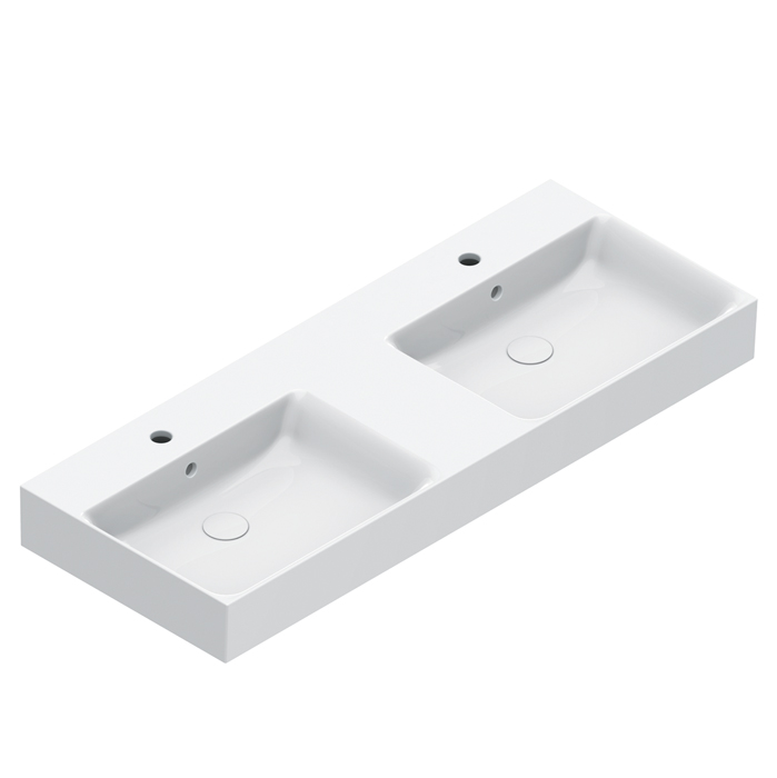 Раковина двойная подвесная Catalano PREMIUM 221220001 120x47 см покрытие Cataglaze+ цвет белый глянцевый ФОТО