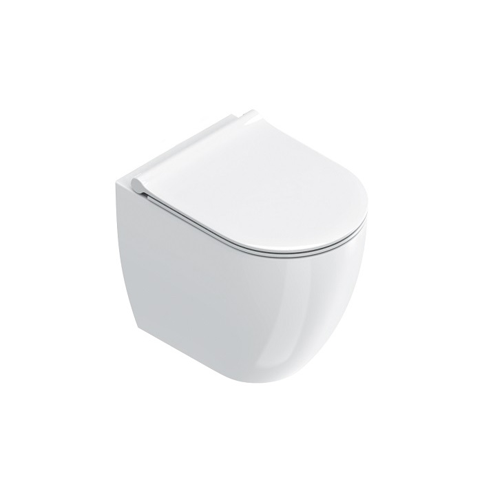 Изображение Унитаз напольный Catalano Sfera 512500001 50x35 безободковый универс.слив смыв Tornado покрытие Cataglaze+ без крепежа цвет белый глянцевый 512500001