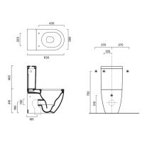 Унитаз моноблок Catalano Sfera 515630001 63х36см. безободковый покрытие Cataglaze цвет: белый глянцевый схема 2