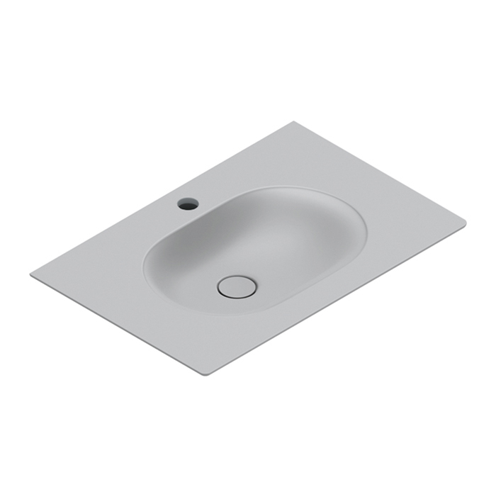 Раковина Catalano Sfera 520761023 75x50 см с 1 отверстием цвет Cemento Satinato