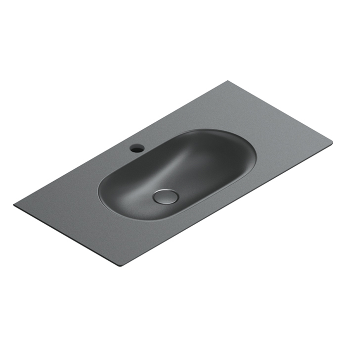 Изображение Раковина Catalano Sfera 521011022 100x50 см с 1 отверстием цвет черный матовый