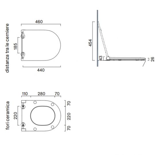 Сиденье Catalano Sfera/Zero 551200001 быстросъёмное для унитаза с микролифтом тонкое схема 10