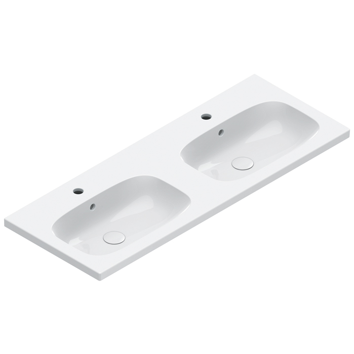 Раковина двойная встраиваемая/подвесная Catalano Alvea 621220001 120x46 см покрытие Cataglaze+ ФОТО