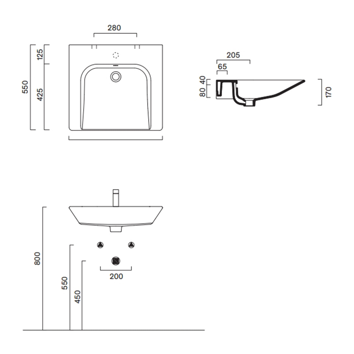 Раковина Catalano Comfort 920600001 60x55 см без отверстий цвет белый глянцевый ФОТО
