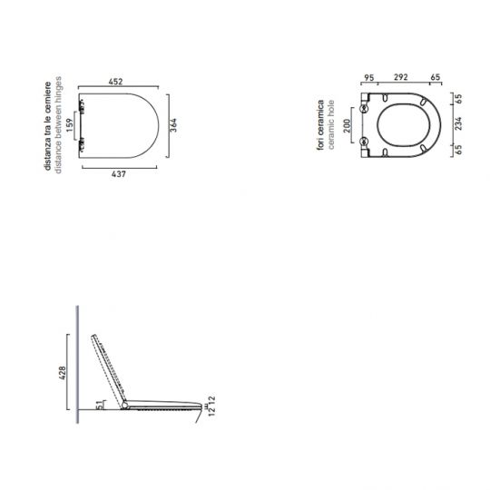 Сиденье Catalano Comfort 951500001 для унитаза c микролифтом цвет белый глянцевый схема 2 Сиденье Catalano Comfort 951500001 для унитаза c микролифтом цвет белый глянцевый схема 2