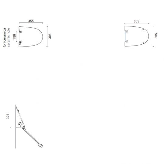 Черная крышка для писсуара Catalano Comfort 951600022 с микролифтом схема 2