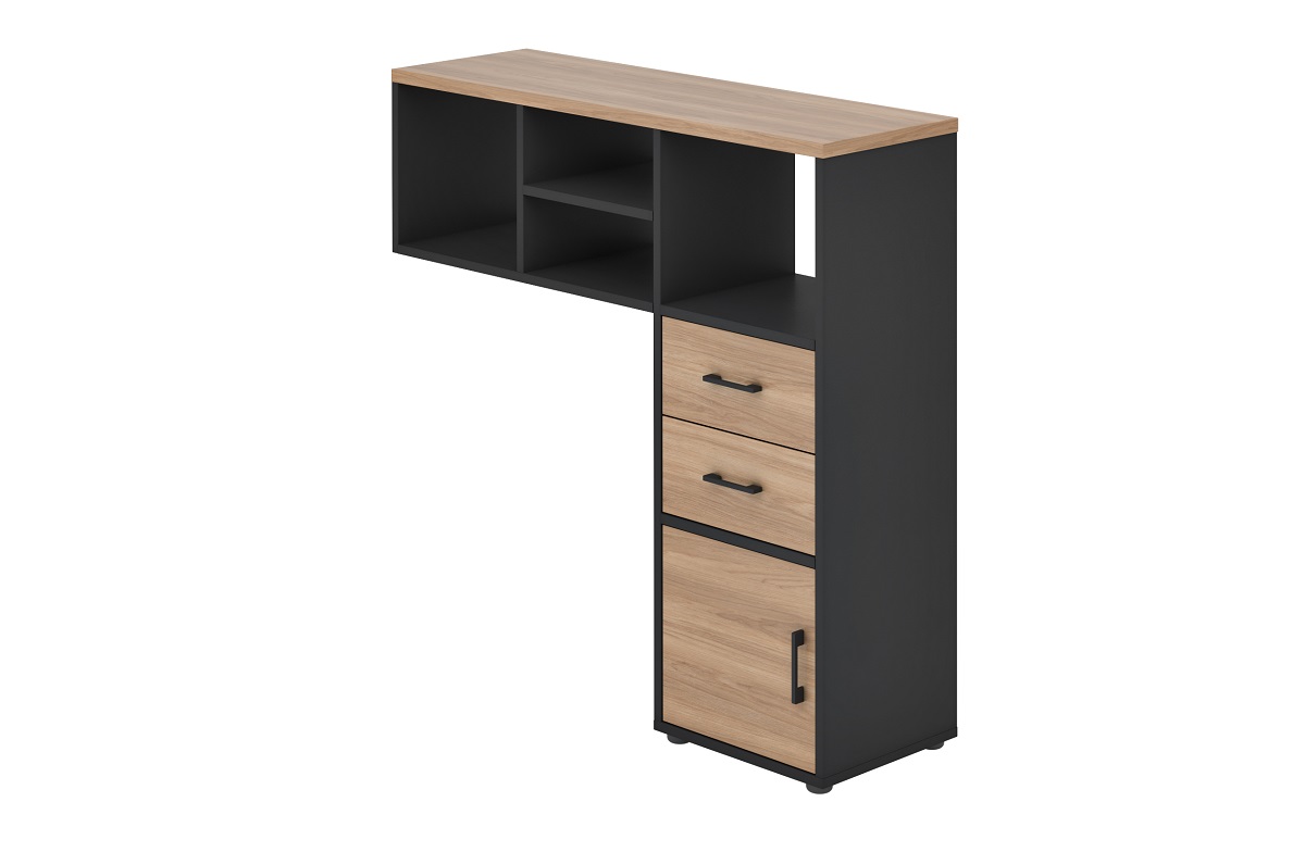 Стеллаж настольный+Блок ящиков+Блок с дверью