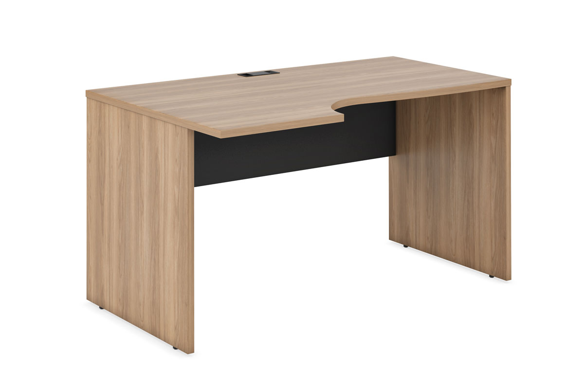 Стол криволинейный левый на ДСП опорах, гл. 700/900 мм