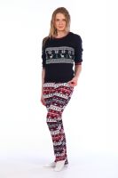 Женский домашний костюм с брюками 145 [сине-красный]
