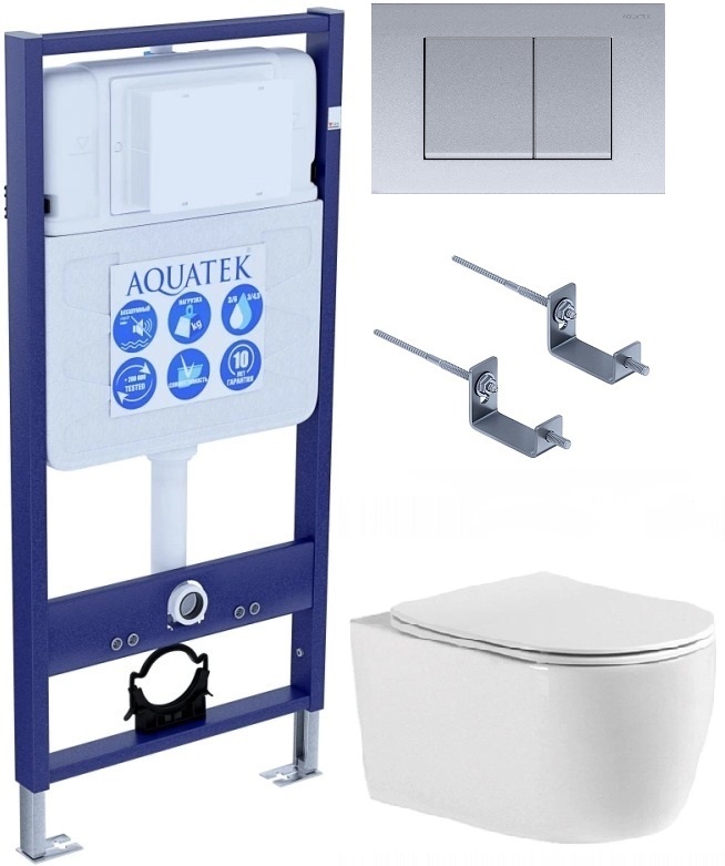 Комплект инсталляции с  подвесным унитазом и клавишей Aquatek SET AQUATEK ЕВРОПА cmp011